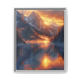 Golden Hour Majesty: Mountain & Lake Landscape Art Print