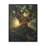 Enchanted Forest Whimsy: Mystic Oak & Fairy Lights Art Print