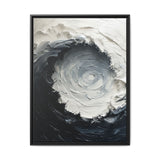 Yin-Yang Essence: Monochrome Abstract Impasto Art Print