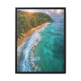 Golden Hour Tropical Beach - Vibrant Aerial Art Print
