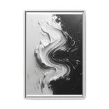 Abstract Swirls: High-Contrast Black & White Brushwork Art Print