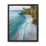 Tropical Serenity: Golden Hour Aerial Beach Canvas Print