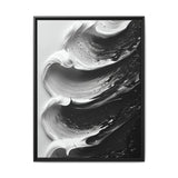 Monochrome Whirls: High-Definition Abstract Brushwork Art Print