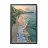 Golden Hour Serenity: Vibrant Tropical Beach Aerial View Print