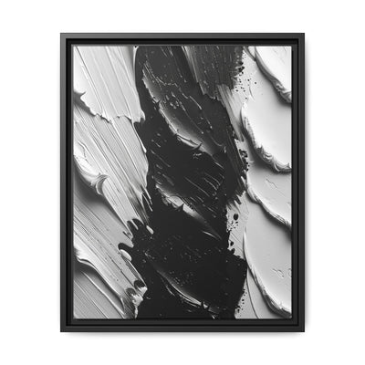 Abstract Swirls Art Print - Black & White Brushstroke Canvas