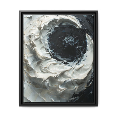 Monochrome Yin-Yang Abstract Art - High-Contrast Impasto Print