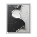 Monochrome Elegance: Swirling Abstract Art Brushwork Print