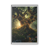 Enchanted Forest Whimsy: Mystic Oak & Fairy Lights Art Print