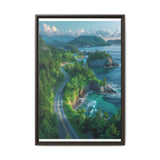 Coastal Serenity: BC Highway Aerial View - Premium Art Print
