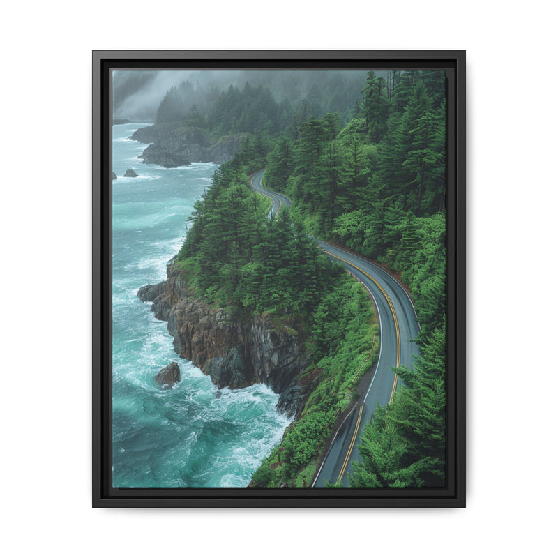 Coastal Serenity: Aerial View of BC's Majestic Highway Print