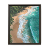 Tropical Serenity: Golden Hour Beach Aerial View, Fine Art Print