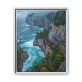 Coastal Serenity: Aerial BC Highway Art Print on Museum Paper
