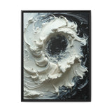 Monochrome Yin-Yang Abstract Impasto Art Print - Museum Grade
