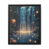 Twilight Galaxy Waterfall - Bioluminescent Fantasy Art Print