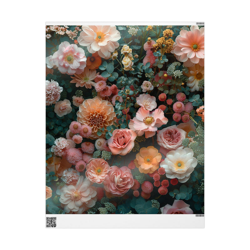 Vintage-Inspired Abstract Florals Wrapping Paper in Soft Tones