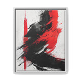 Abstract Energy - Vivid Red & Black Brushstrokes on White - Fine Art Print