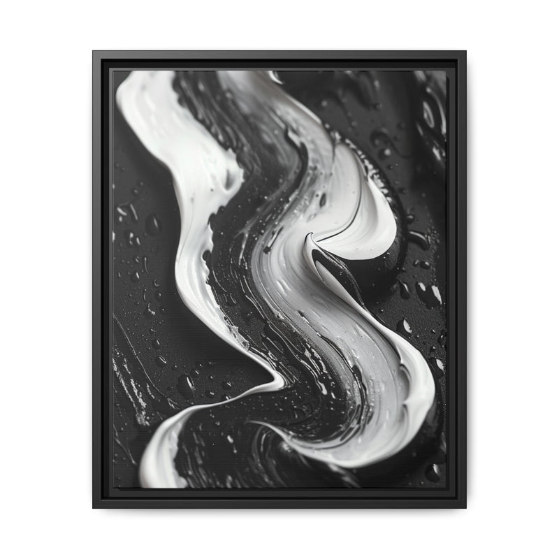Monochrome Elegance: Abstract Swirls High-Contrast Art Print