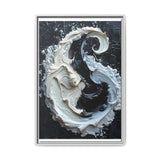 Yin Yang Harmony - High Contrast Abstract Art Impasto Print