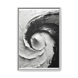 Yin-Yang Impasto Swirl - Dramatic Black & White Art Print