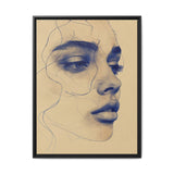 Japandi Minimalist One-Line Art - Monochrome Ink Portrait Print