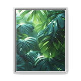 Floating Monstera Leaves Art Print - Ethereal Nature Elegance