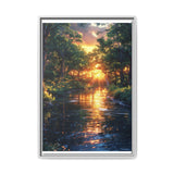 Enchanted Forest Golden Hour - Serene Landscape Art Print