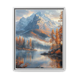 Golden Hour Tranquility: Serene Mountain Lake Art Print