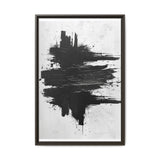 Abstract Elegance: Dynamic Black & White Brushstroke Art Print