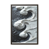 Monochrome Yin-Yang Impasto Swirl - High Contrast Fine Art Print