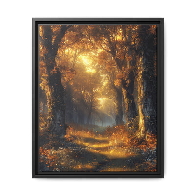 Enchanted Twilight Forest: Bioluminescent Autumn Canvas Print
