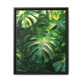 Floating Monstera Leaves Art Print - Serene Nature Elegance