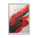 Abstract Chaos - Vivid Red & Black Brushstrokes Art Print, 8K Detail