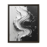 Abstract Swirls: High-Contrast Black & White Brushwork Art Print