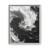 Yin-Yang Abstract Impasto Swirl Fine Art Print - Monochrome Elegance