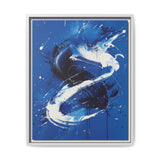 Pollock-Inspired Abstract White on Blue - Contemporary Art Print