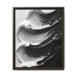 Monochrome Whirls: High-Definition Abstract Brushwork Art Print
