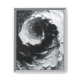 Monochrome Yin-Yang Abstract - High-Contrast Impasto Art Print