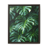 Floating Monstera Leaves Art Print - Serene Nature Elegance