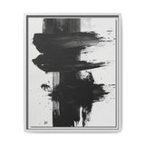 Abstract Elegance: Dynamic Black & White Brush Stroke Art Print