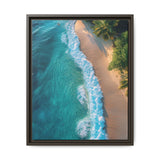 Golden Hour Serenity: Vibrant Tropical Beach Aerial Art Print
