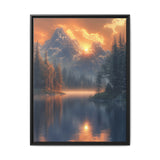 Golden Hour Majesty: Serene Lake & Mountain Landscape Print