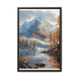 Golden Hour Tranquility: Serene Mountain Lake Art Print