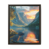 Golden Hour Majesty: Serene Lake & Mountain Scene Art Print