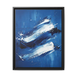 Pollock-Inspired White Splatter on Blue - Abstract Art Print