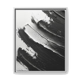 Monochrome Elegance: Swirl & Stroke Abstract Art Print