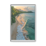 Golden Hour Serenity: Vibrant Tropical Beach Aerial View Print