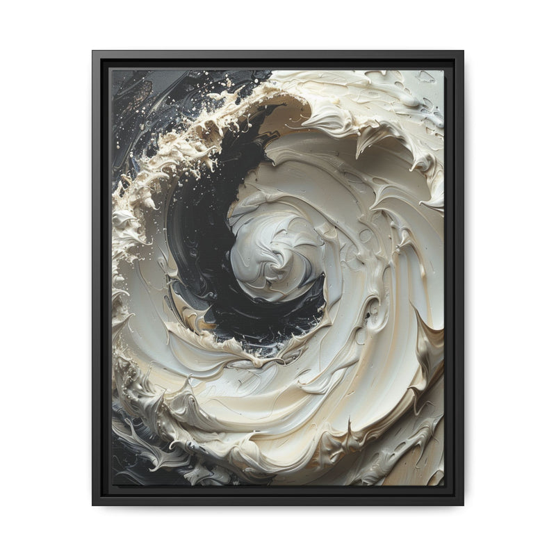 Yin-Yang Harmony: Abstract Impasto Swirl Fine Art Print
