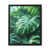 Floating Monstera Leaves Art Print - Serene Botanical Elegance