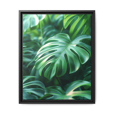 Floating Monstera Leaves Art Print - Serene Botanical Elegance