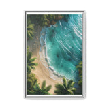 Tropical Beach Golden Hour Serenity - Vibrant Art Print